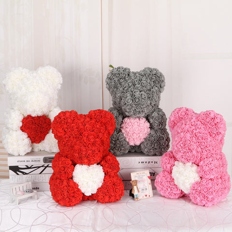 Rosey Love Teddy Bear Floral Flowers