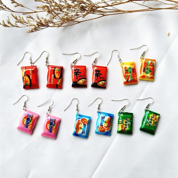 New Cute Mini Ramen Fashionable Earrings