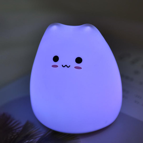 Silicone kitten squishy light led la shades shinning purple