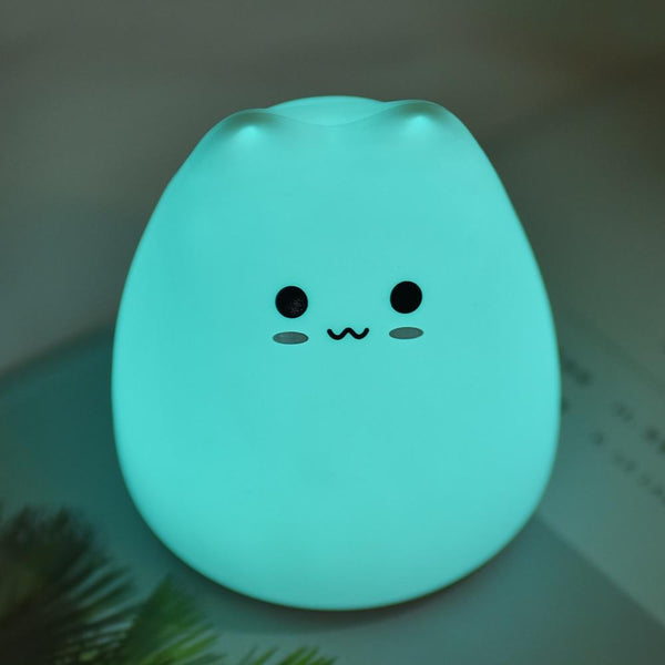 Silicone kitten lampshade bashful Bella light led with hue green