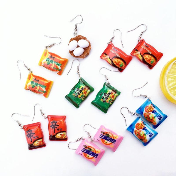 New Cute Mini Ramen Fashionable Earrings