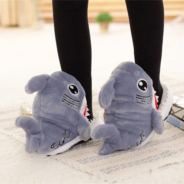 Fuzzy Sharkie Gnawing Room Shoes