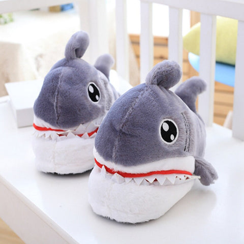 Fuzzy Sharkie Gnawing Room Shoes