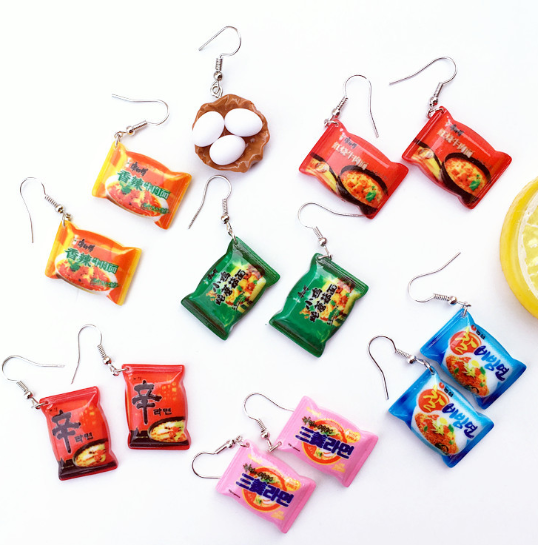 New Cute Mini Ramen Fashionable Earrings