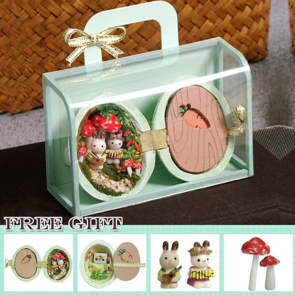 Miniature Rabbit Theatre Dollhouse Figurines